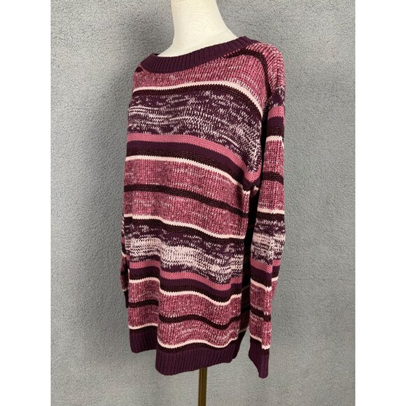 Style&Co. Women's Warm Winter Shine Sweater Striped Knit Large Multicolor NWT's - Picture 4 of 8